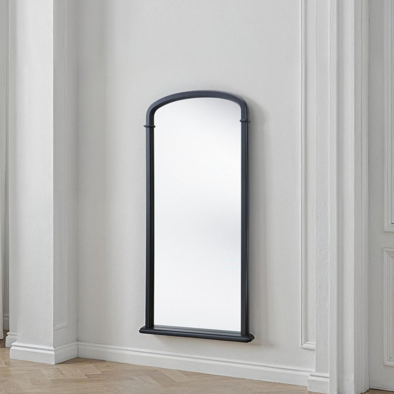 Refined Tall Georgian Mirror, Matte Black