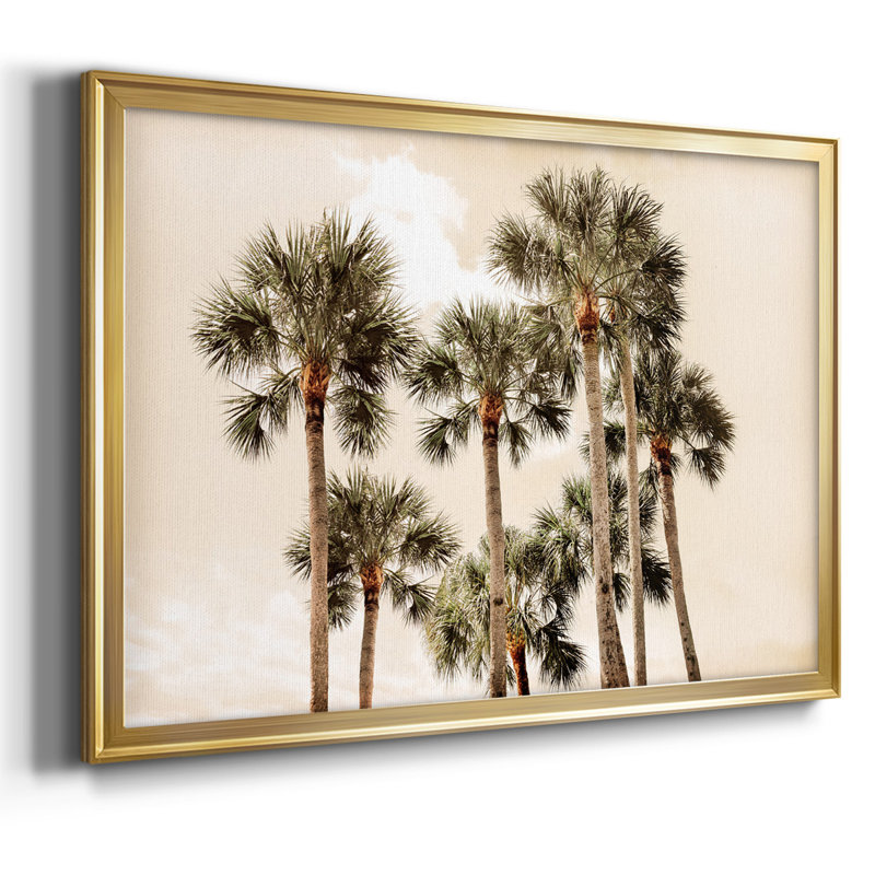 «Blush Palms», reproduction sur toile, H 14 po x l 20 po x P 1,5 po, Or