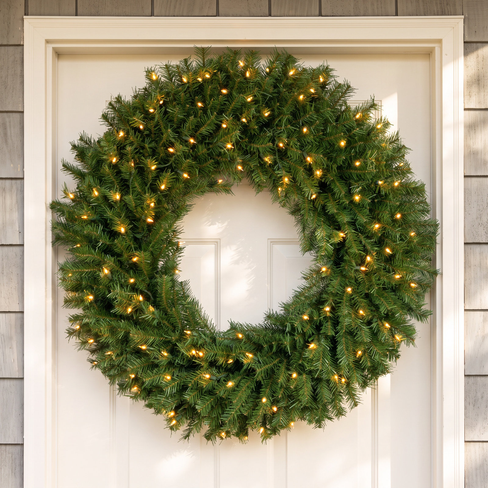 Kalk 36" Pre-Lit Fir Wreath, Clear Lights