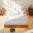 Floating Bed Frame with LED Lights, Fluted Mid Century Modern Floating Platform Bed No Box Spring Needed-1548720629