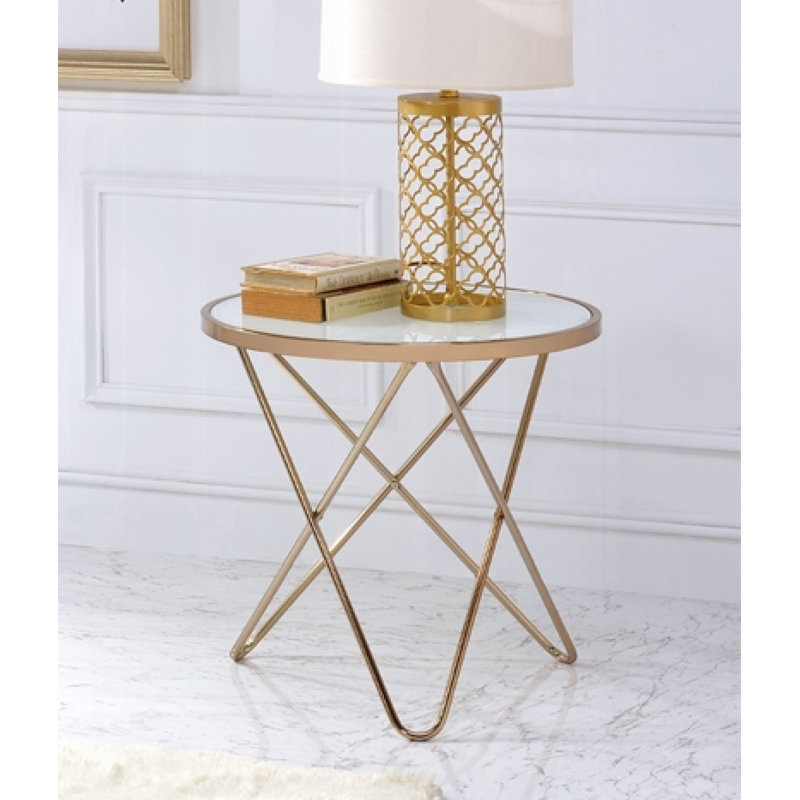 Table de bout Correena, Blanc, H 22 po x l 22 po x P 22 po