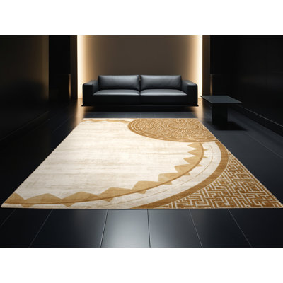 Tapis beige doux et moelleux d'inspiration mondiale Eaddy