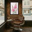 Plantes et fleurs, fleurs roses sur fond clair, art sur toile-1784412174