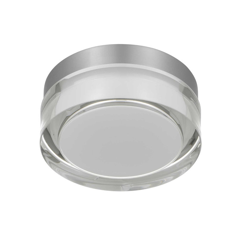 Sunspot LED Flush Mount for Indoor/Outdoor Use, 3-CCT Selectable, Dimmable, Ceiling or Wall Mount, Stainless Steel