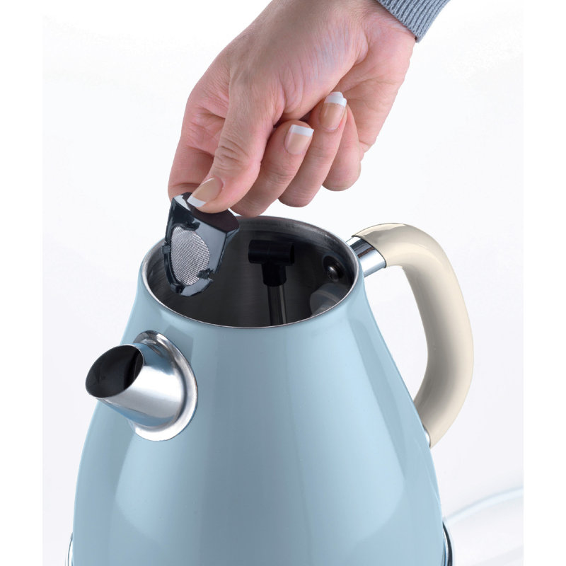 Ariete Vintage 1.7L Stainless Steel Jug Kettle with 4 Slice Toaster Set, Blue