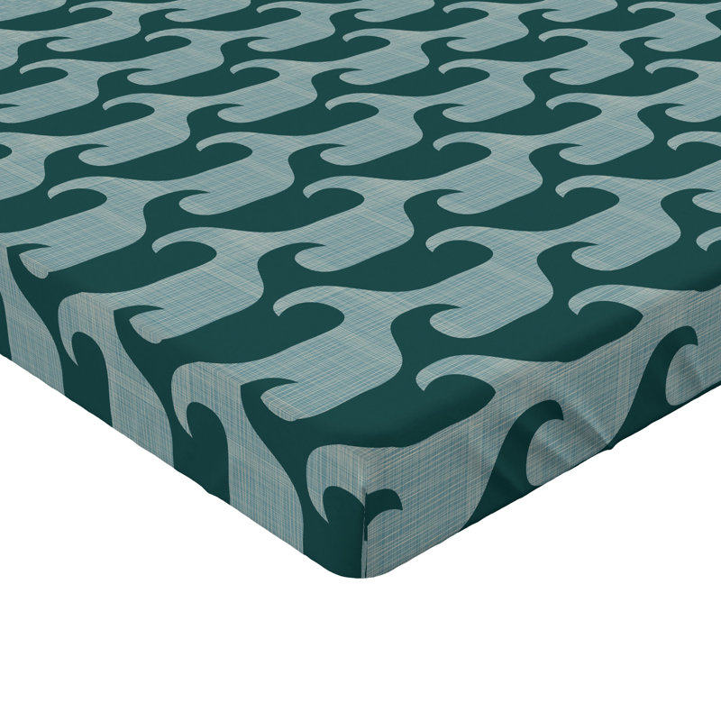 Ambesonne Nature Fitted Sheet Leaves Botanical Style Art, Hunter Green/Cadet Blue Abstract, King Fitted Sheet