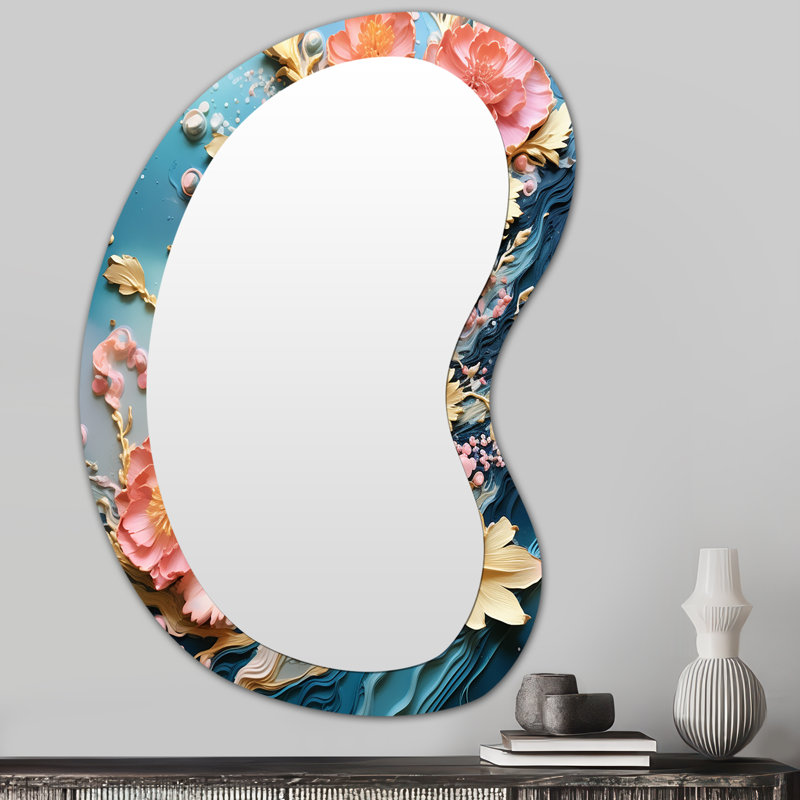 Grand miroir mural asymétrique Blooming, 31 po x 22 po