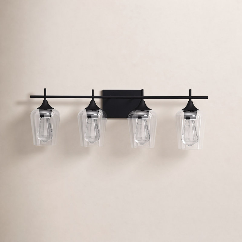 Breena Dimmable Vanity Light in Black, Black, Clear