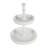 Two-Tiered Round Wooden Tray, White