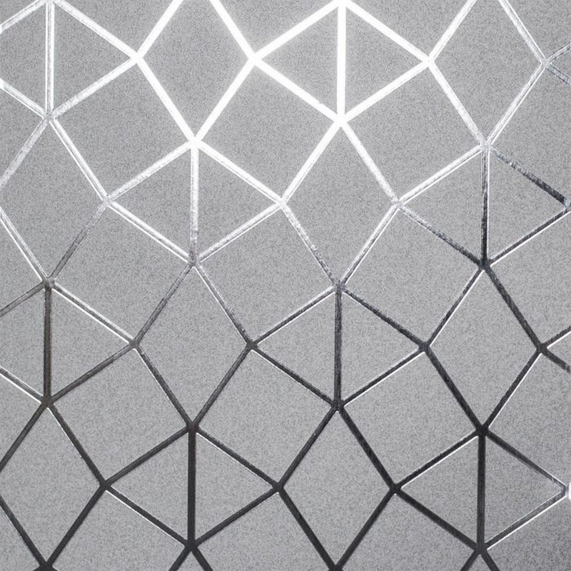 Platinum Geo Trellis 10.05m x 53cm Wallpaper Roll, Silver