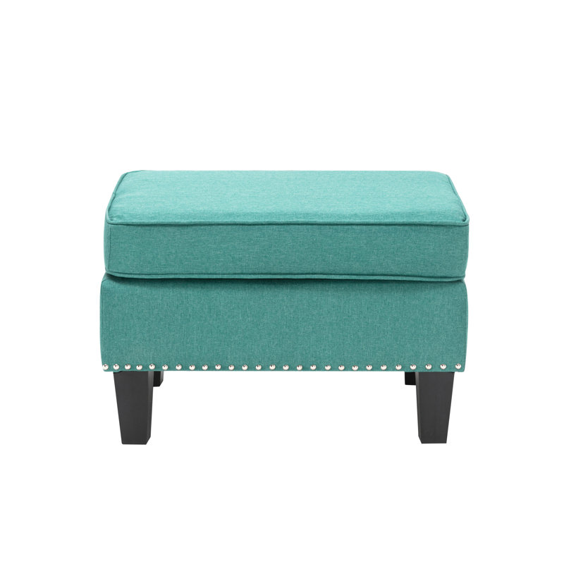 Repose-pieds rectangulaire de 26 po de largeur, Mélange de polyester vert
