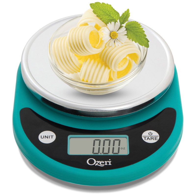 Teal Digital Kitchen Scale with LCD Display and Tare Function