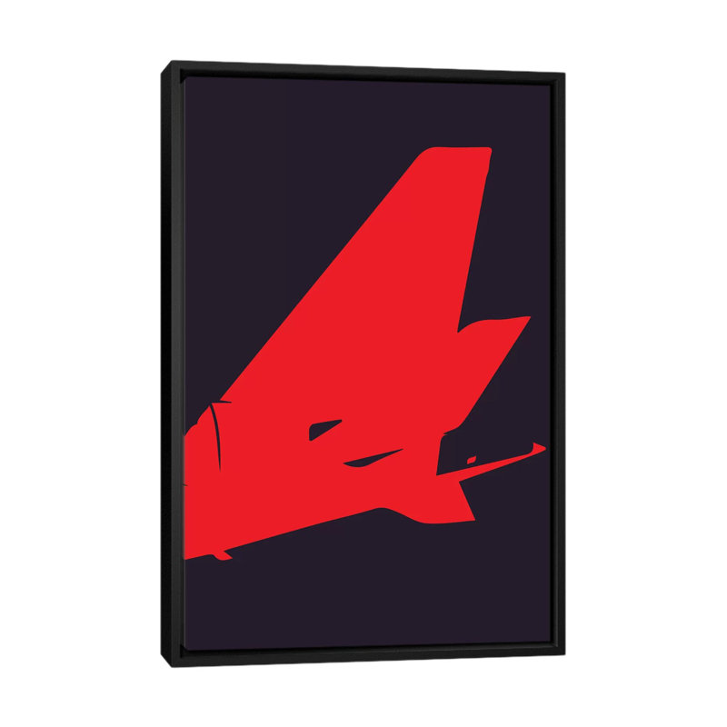 « avion tail » par 08, reproduction d’impression sur toile, H 26 po x l 18 po x P 1,5 po, Toile avec cadre noir, Non mat