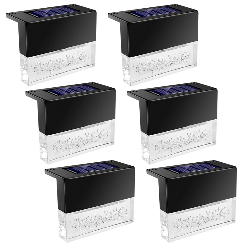 Matte Black Solar Powered Integrated LED Step Light Kit