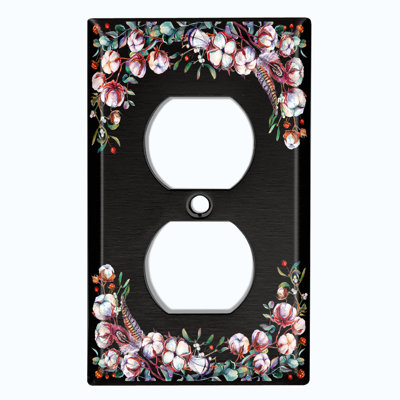 Cotton Flower Frame 1-Gang Duplex Outlet Wall Plate