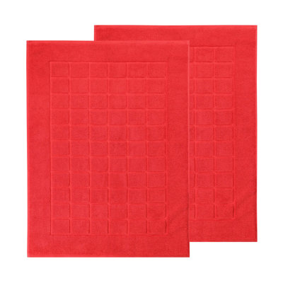 100% Cotton Thick & Absorbent Reversible Checkered Bath Mats