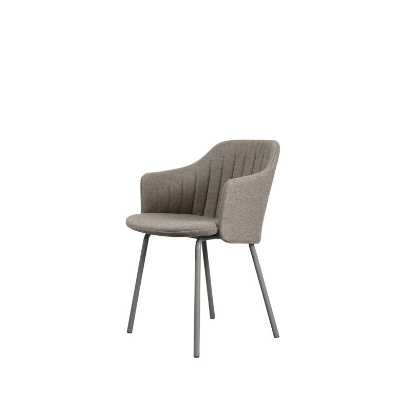 Choice Chair Indoor and Four Steel Legs Base with Upholstery Cover Set (Cane-line Zen Seat-Back Cover), Light Green, Taupe