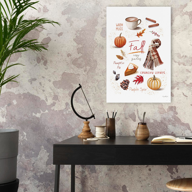 All About Fall - Contemporary Fall Elements Cozy Scarves - Art de la tarte à la citrouille, H 16 po x l 24 po