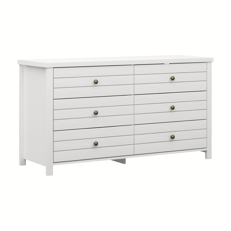 Kiara 6 Drawer 51'' W Dresser, White