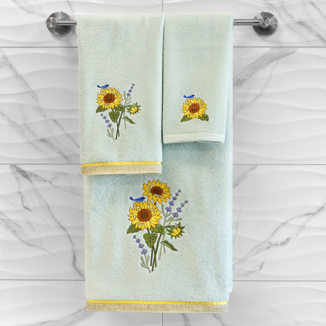 4 Piece 100% Turkish Cotton Towel Set (Set of 4) Linum Home Textiles 