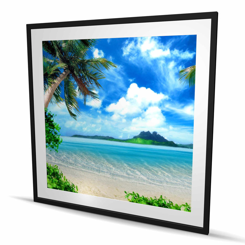 The Beach - Reproduction matte encadrée blanche pour la décoration intérieure