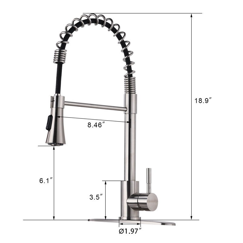 TITAMORE Pull Down Kitchen Faucet, Brushed Nickel