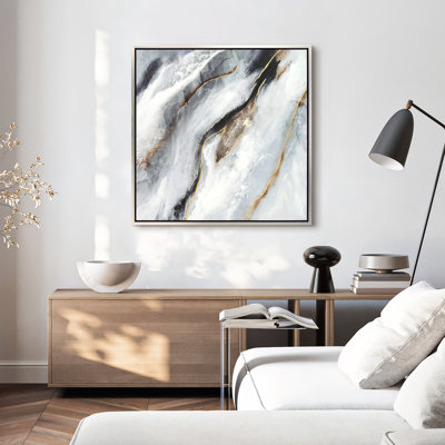 Flood Textured Hand Painted Canvas Wall Art with Gold Foil by Martin Edwards