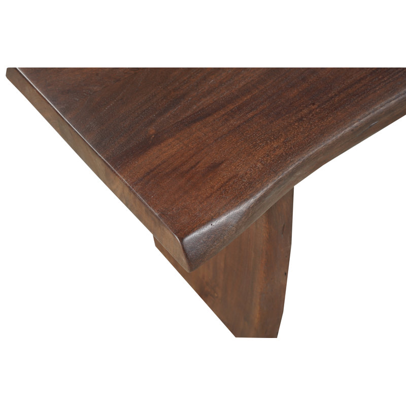 Live Edge Solid Wood Dining Bench, Brown, 60" W