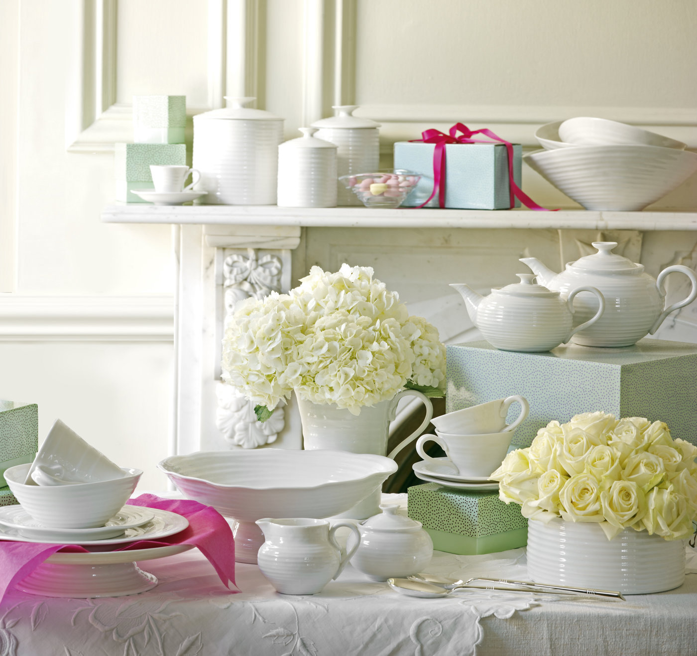 Portmeirion Sophie Conran White Chip and Dip Platter