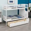 Lit superposé polyvalent avec couchette inférieure convertible, tablettes de rangement intégrées et tiroirs pour des solutions de chambre à coucher peu encombrantes-1238203488
