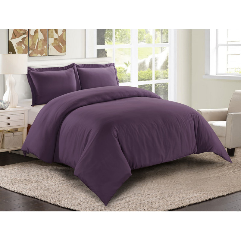  Ensemble de housse de couette Comfort Feel, Housse de couette double / grand et 2 taies décor, Mauve