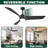 Flynama Ceiling Fan 52-In Matte Black With Black Blades Ceiling Fan With Light 3 -Blade