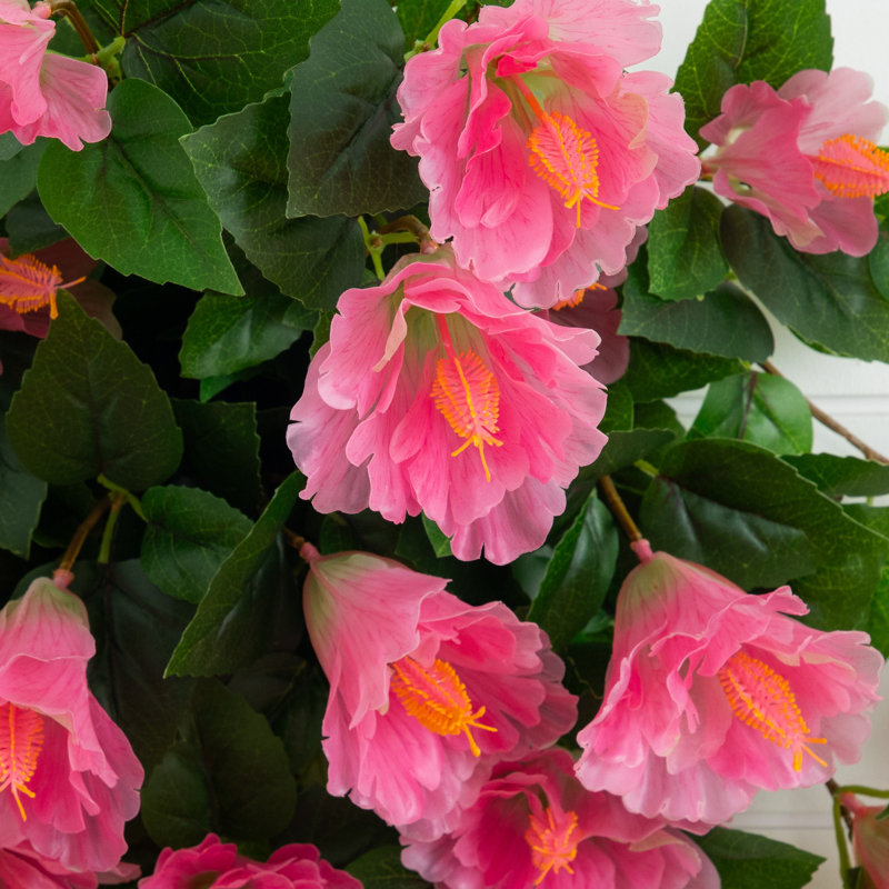 24 po Hibiscus artificiel résistant aux rayons UV (intérieur / extérieur) - ensemble de 2, Rose