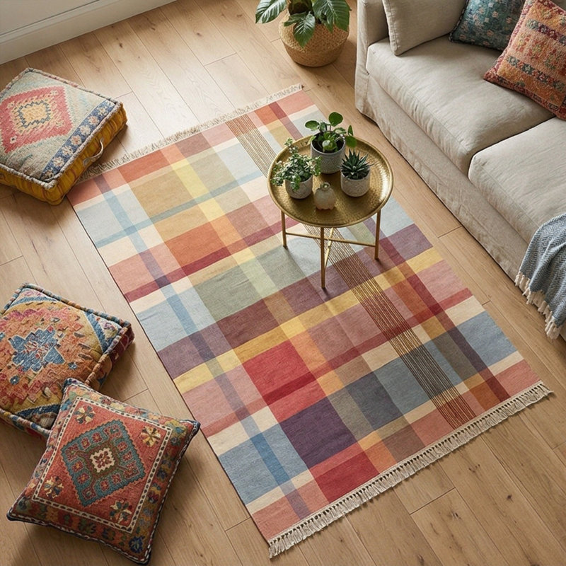Mistana™ Alondra Geometric Patchwork Plaid Multicolor Area Rug