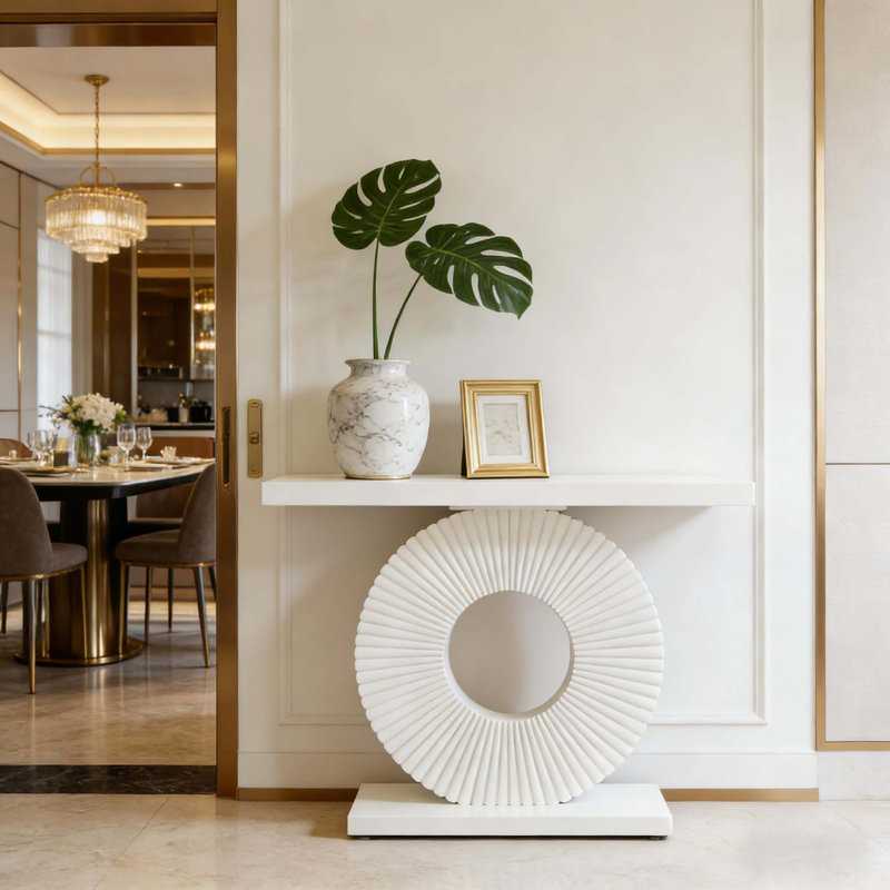 Elegant Entryway Table,Sturdy Hall Table,Versatile Console Table, White
