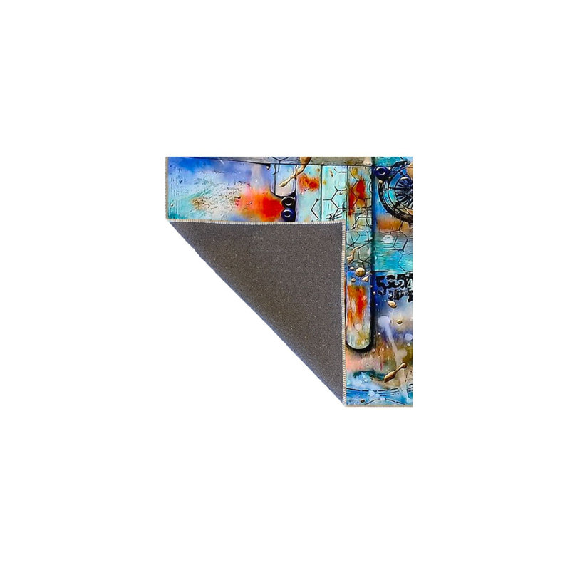 Tapis coloré lavable à la machine, Sous-tapis carré 3 pi 3 po inclus