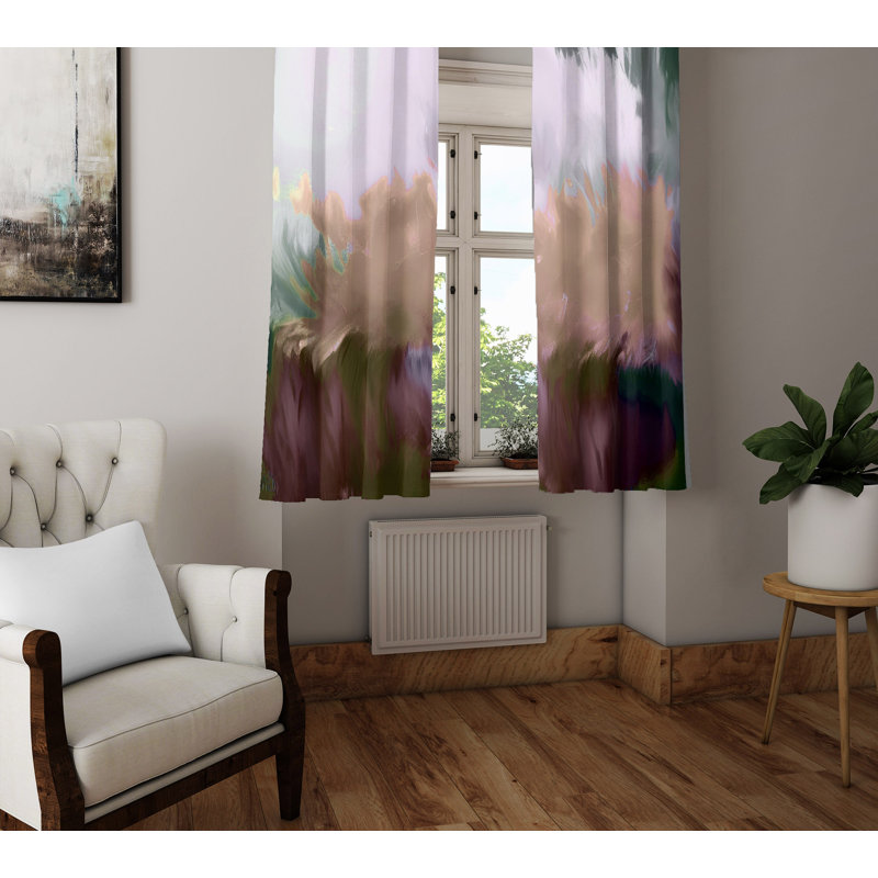 Paire de rideaux semi-transparents en polyester Dashawnda, L 20 po x L 52 po