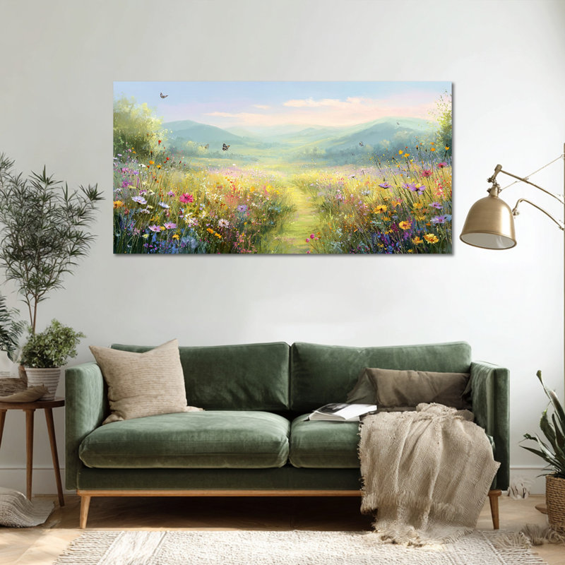  Art mural sur toile Floral, H 12 po x l 24 po