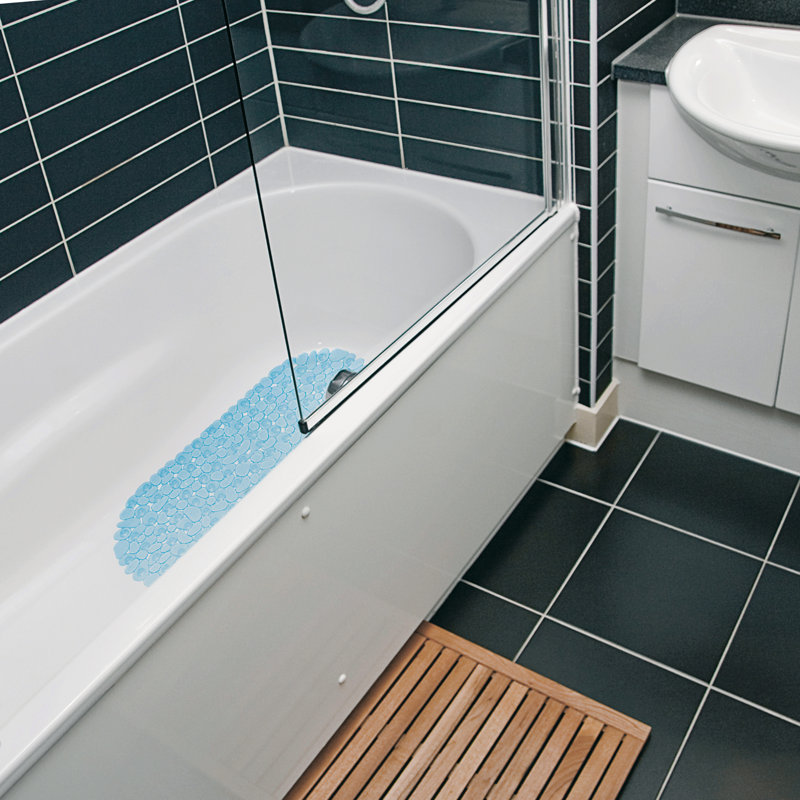 Tapis de douche en velours Falkirk, Bleu clair