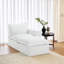 Upholstered Beige Chenille Modular Sectional Chaise Lounge with Removable Ottoman– Fully Compressed, No Assembly Required-1897688187-1897707336