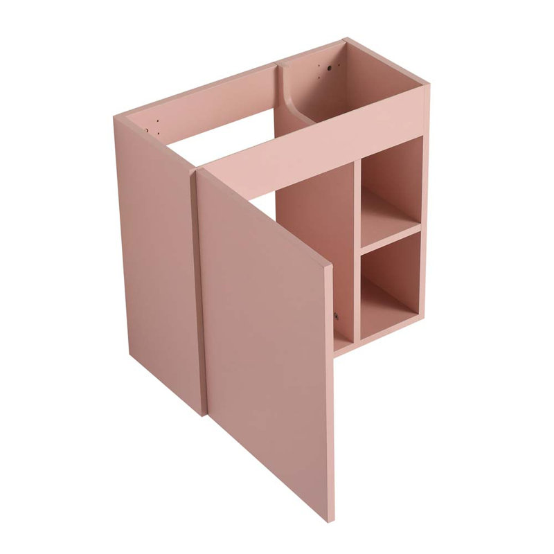 Ensemble de meuble-lavabo simple 19,81 po avec plateau en résine Adalhi, Noir, Rose