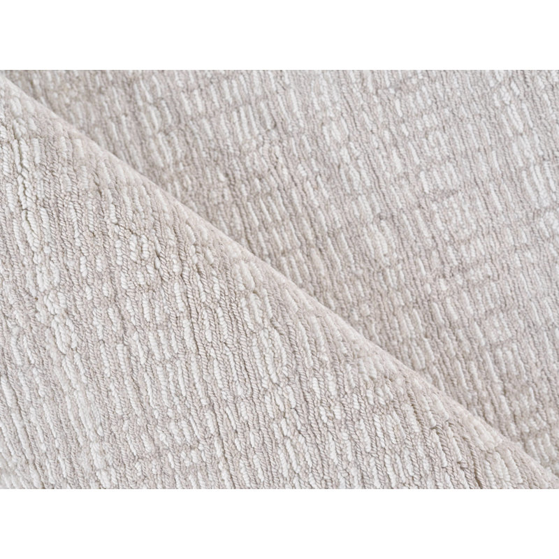 Alpine Hand Loomed Plaid Area Rug in Silver/Ivory, Rectangle 2' x 3'