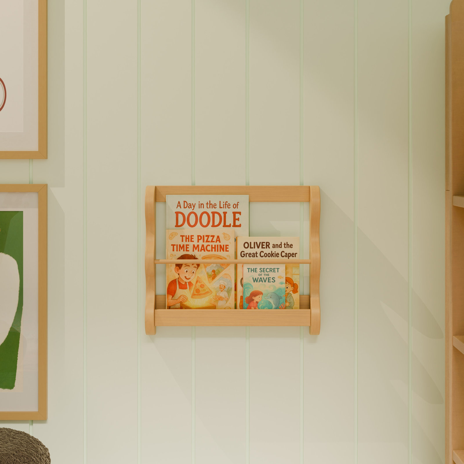 Lido Wave Book Rack, Honey