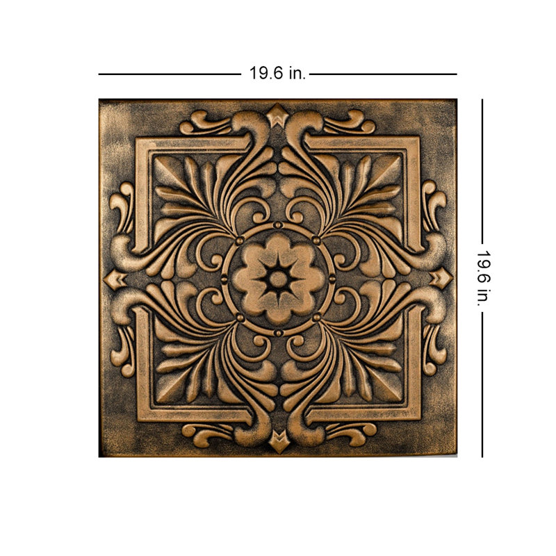Carreau de plafond en polystyrène 1,6 pi x 1,6 pi Victorian, Or antique