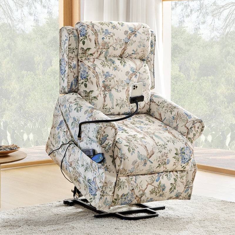Fauteuil inclinable électrique Xayah Lift Assist, Damassé