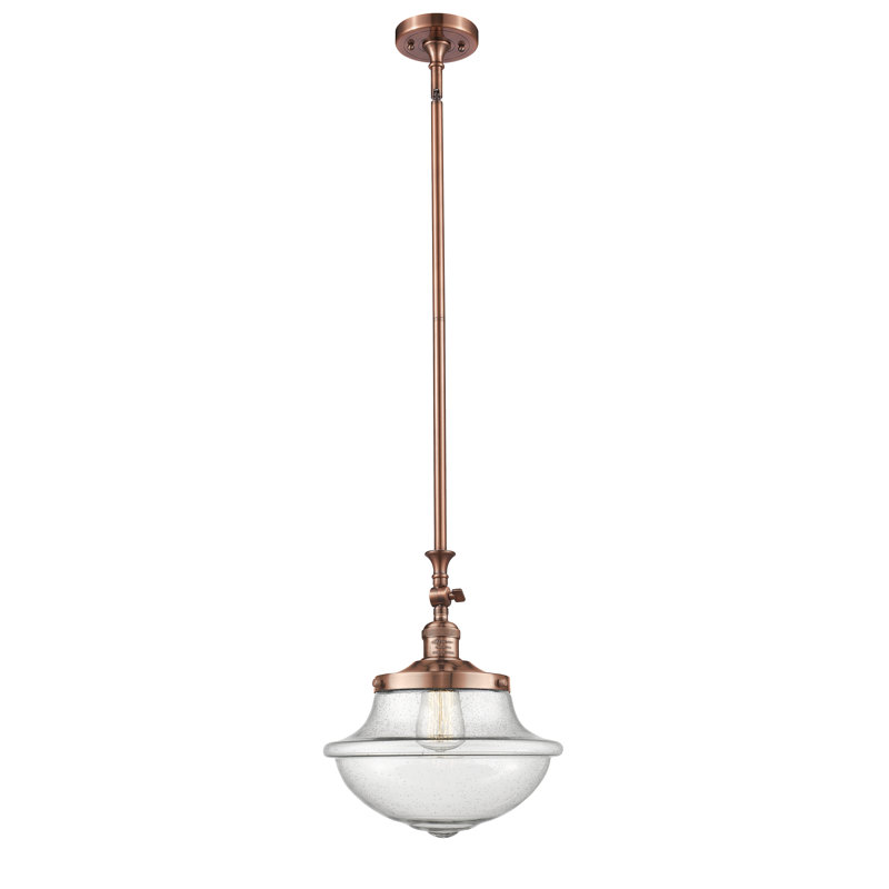 Luminaire suspendu simple à 1 lumière Baptiste, Cuivre antique, Ampoule DEL 6 watts Vinage, Grainé