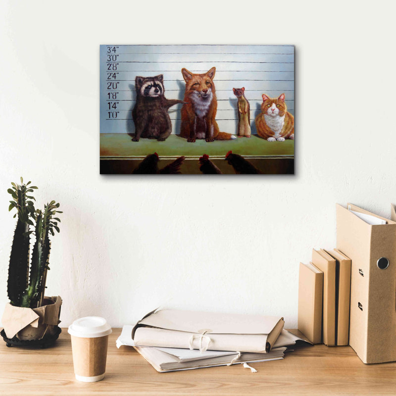 «Usual Suspects» par Lucia Heffernan, reproduction sur toile tendue, H 12 po x l 18 po
