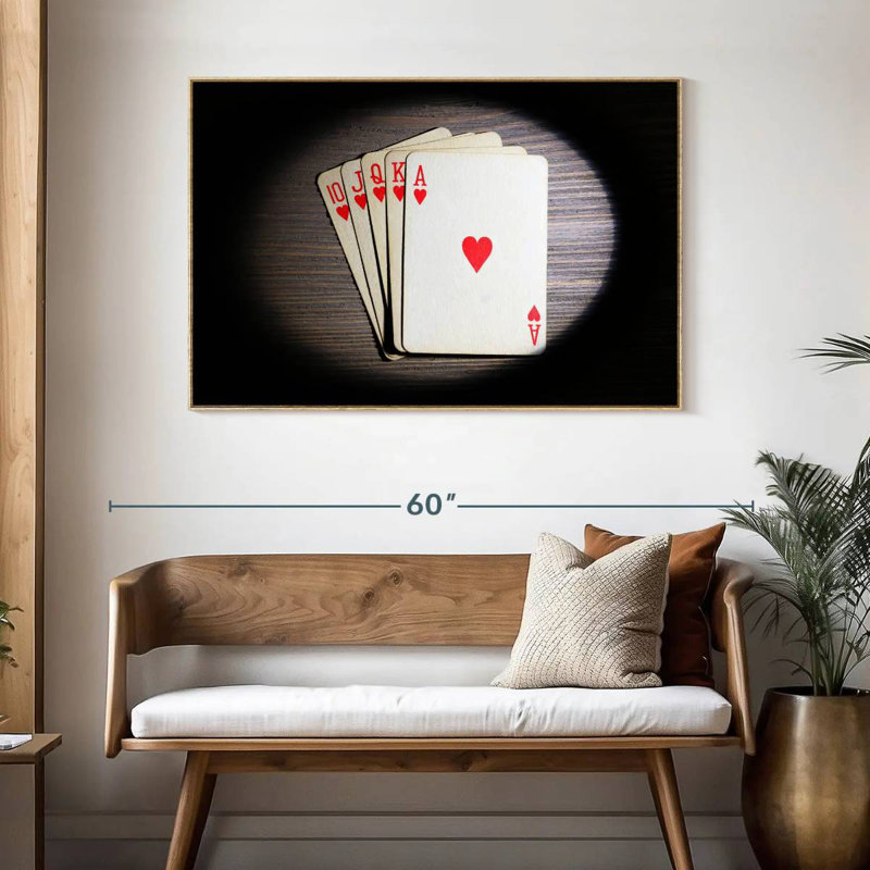 Poker Flush, Cadre flottant en bois naturel, 46 po x 31 po