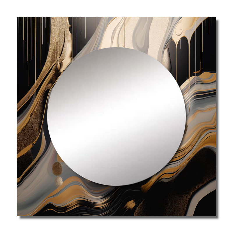 Korra - Art mural abstrait en marbre carré pour salle de bain, 29 po x 29 po