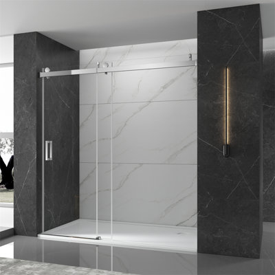 Frameless Shower Door with 3/8 in.  (10 MM)  Tempered Glass